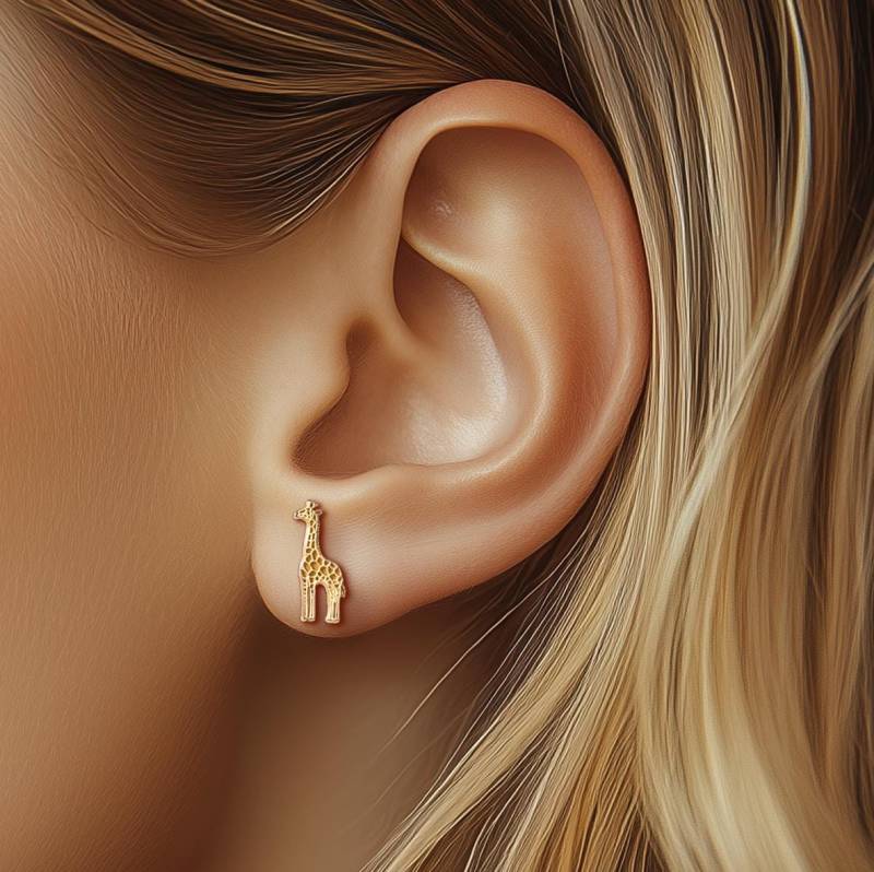 24K Gold Gefüllte Giraffe Ohrstecker Sterling Silber Beiträge von BloobleeJewelry