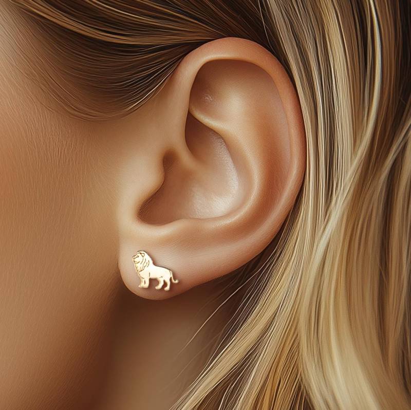 24K Gold Gefüllte Löwe-Bolzen-Ohrringe Sterling Silber Beiträge von BloobleeJewelry