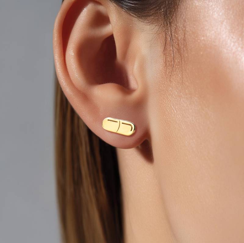 24K Gold Gefüllte Pillenohrringe Seratonin Ästhetik Dopamin-Dressing von BloobleeJewelry