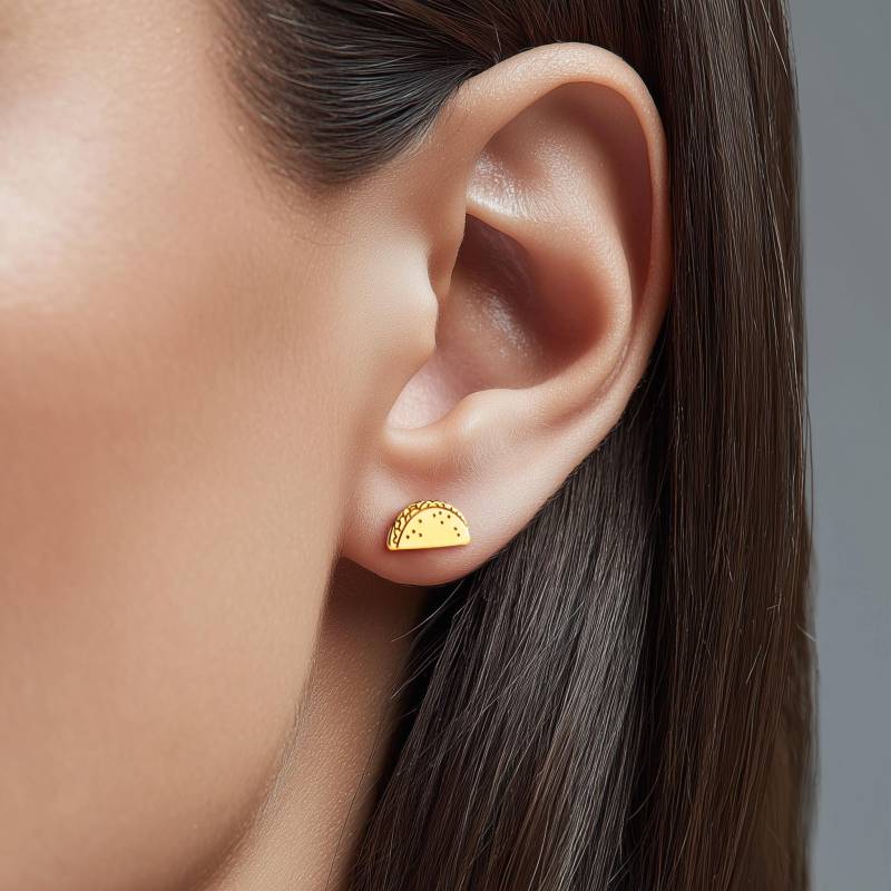 24K Gold Gefüllte Taco Ohrstecker Lustiger Essen Schmuck von BloobleeJewelry