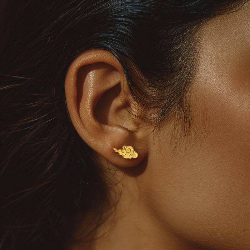 24K Gold Gefüllte Verheißungsvolle Wolke Ohrringe Sterling Silber Beiträge von BloobleeJewelry