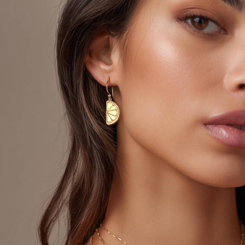 24K Vergoldete Zitronenohrringe Handgemachter Sterling Silber Schmuck von BloobleeJewelry