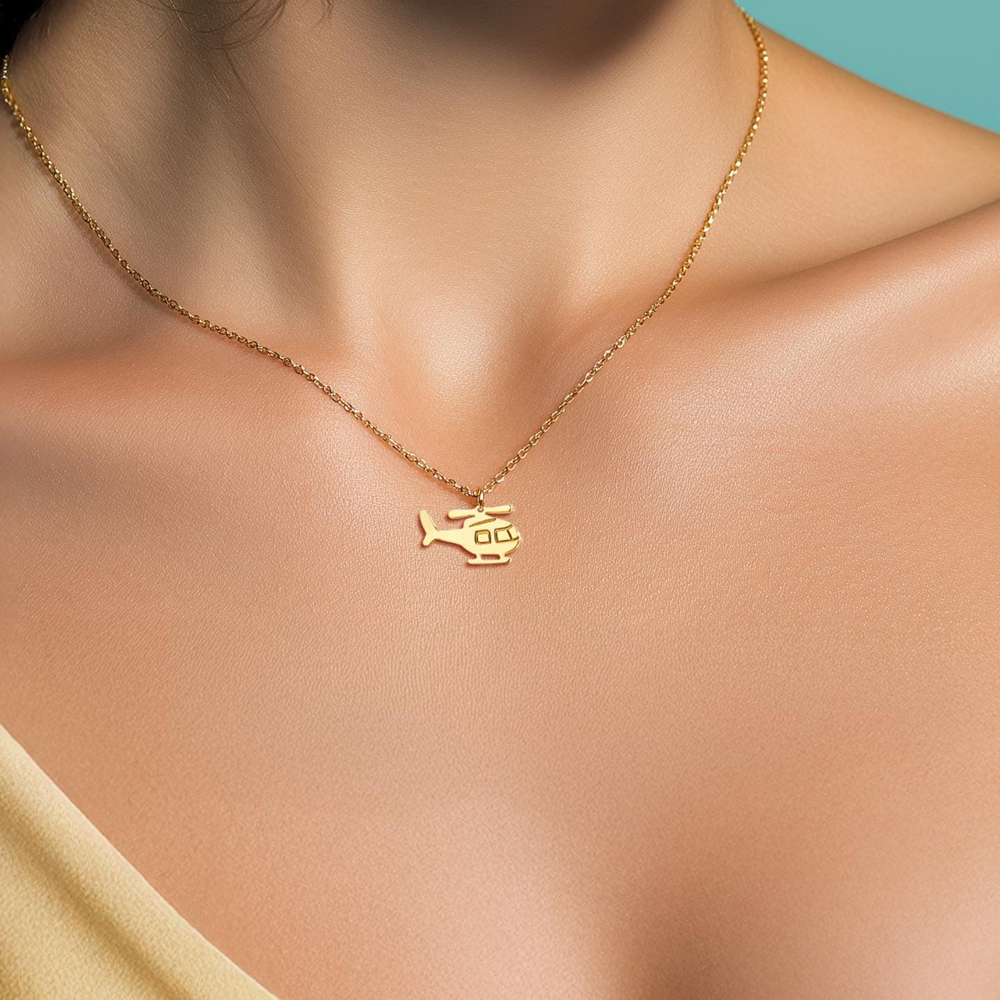 Zierliche 24K Gold Filled Hubschrauber Halskette Luftfahrt Schmuck Geschenk Zierliche 24K Gold Filled Hubschrauber Halskette Luftfahrt Schmuck Geschenk von BloobleeJewelry