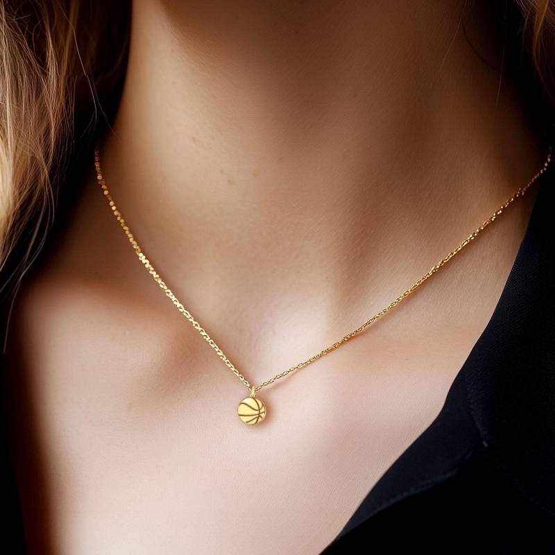 24K Gold Fill Basketball Anhänger Halskette Team Geschenke von BloobleeJewelry