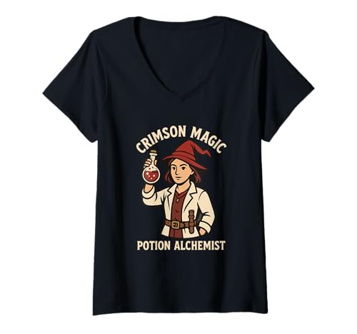 Damen Phlebotomie Phlebotomist Frau Alchemist Lustige Krankenschwester Humor T-Shirt mit V-Ausschnitt von Blood Draw Phlebotomy Lab Worker Medical Student