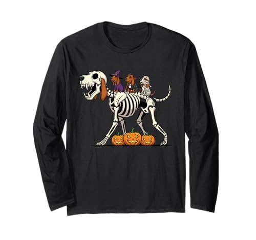 Bluthund Skelett Mumie Hexe Halloween Kinder Herren Damen Langarmshirt von Bloodhound Lovers Cute Halloween Outfits Boy Girl