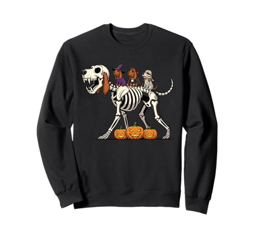 Bluthund Skelett Mumie Hexe Halloween Kinder Herren Damen Sweatshirt von Bloodhound Lovers Cute Halloween Outfits Boy Girl