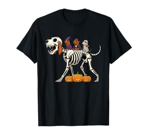 Bluthund Skelett Mumie Hexe Halloween Kinder Herren Damen T-Shirt von Bloodhound Lovers Cute Halloween Outfits Boy Girl