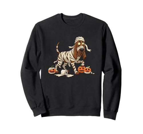 Lustiger Bloodhound Mummy Kürbis Halloween Kinder Herren Damen Sweatshirt von Bloodhound Lovers Cute Halloween Outfits Boy Girl