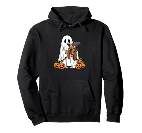 Lustiger Geist Bluthund Kürbis Halloween Kinder Herren Damen Pullover Hoodie von Bloodhound Lovers Cute Halloween Outfits Boy Girl