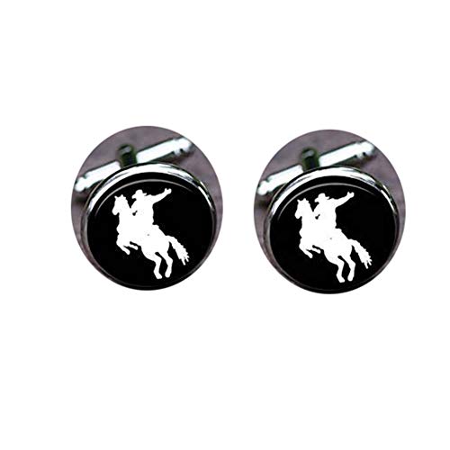 Bloody devil Hochzeits-Manschettenknöpfe, Cowboy-Manschettenknöpfe, Cowboy-Manschettenknöpfe & Krawattenklammer, Pferde-Krawatte, Western von Bloody devil