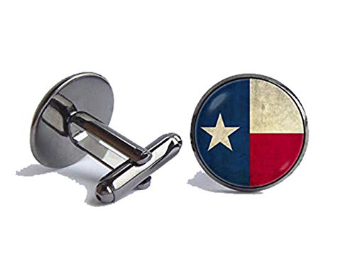 Bloody devil Manschettenknöpfe mit Texas-Flagge, personalisierbar, Geschenk für den Freund von Bloody devil