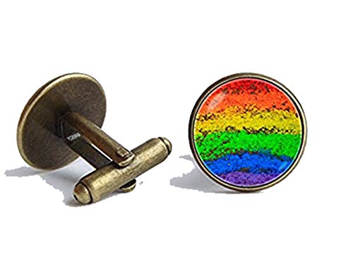 Bloody devil Personalisierbare Manschettenknöpfe mit Bild, Regenbogen-Manschettenknöpfe, Gay-Pride-Manschettenknöpfe, bunte Manschettenknöpfe von Bloody devil