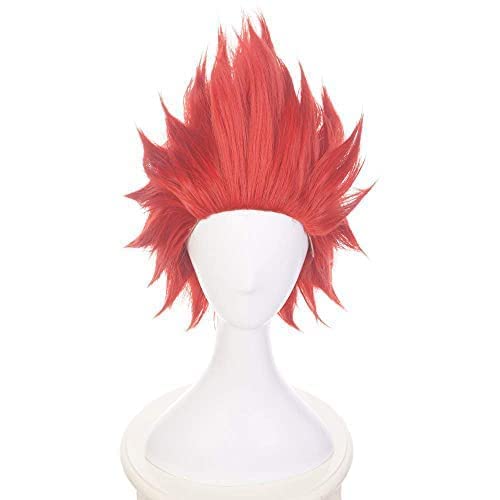 Halloween Kostüm Party Anime Cosplay Perücke mit kostenloser Perückenkappe für My Hero Academia (Eijiro Kirishima) von Bloody devil