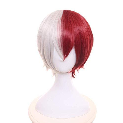 Bloody devil Halloween Kostüm Party Anime Cosplay Perücke mit kostenloser Perückenkappe für My Hero Academia (Shoto Todoroki) von Bloody devil