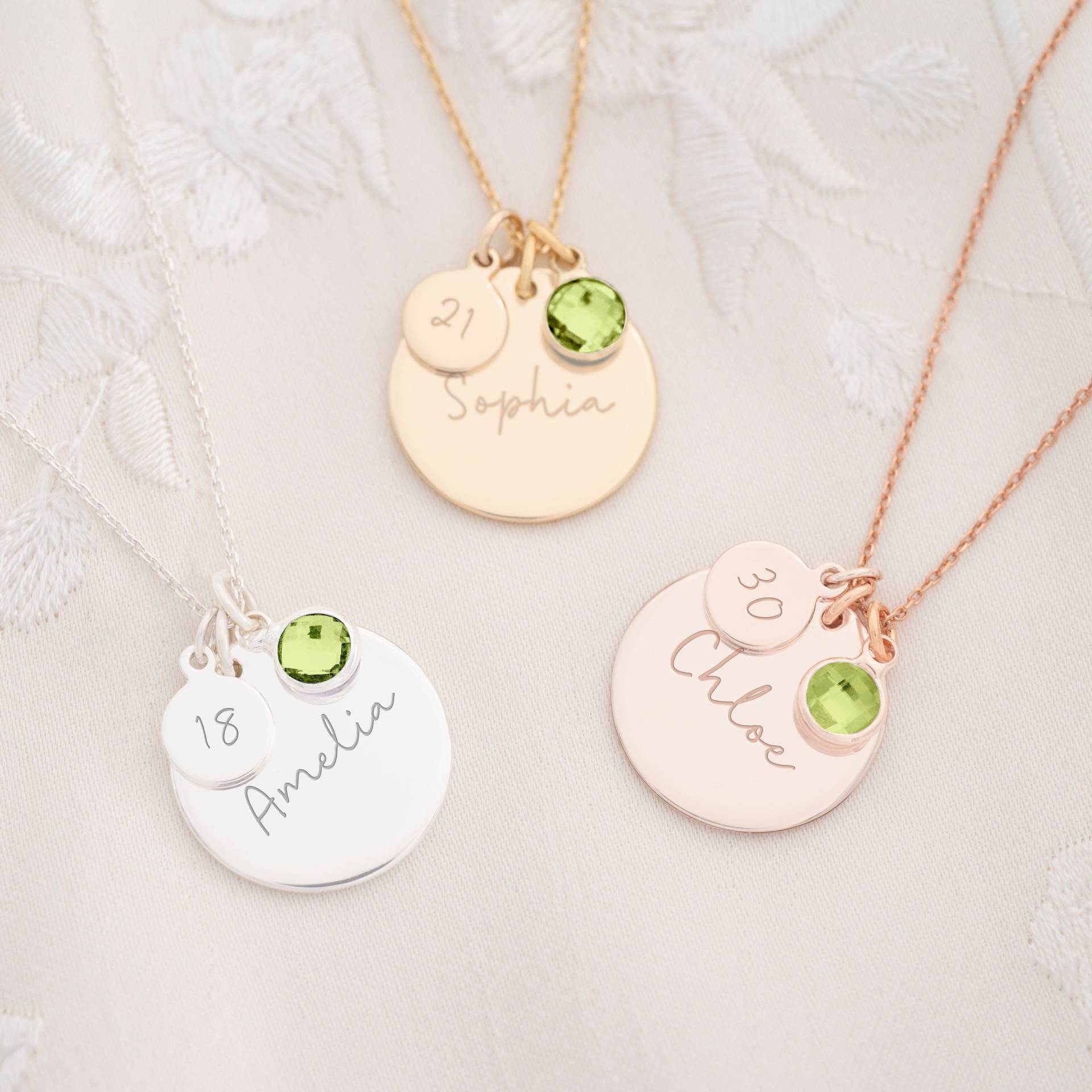 August Personalisierte Geburtstags-Schmuck-Namenskette Peridot-Schmuck Geschenk Für Sie Geburtstagsgeschenk Bloom Boutique von BloomBoutiqueUK