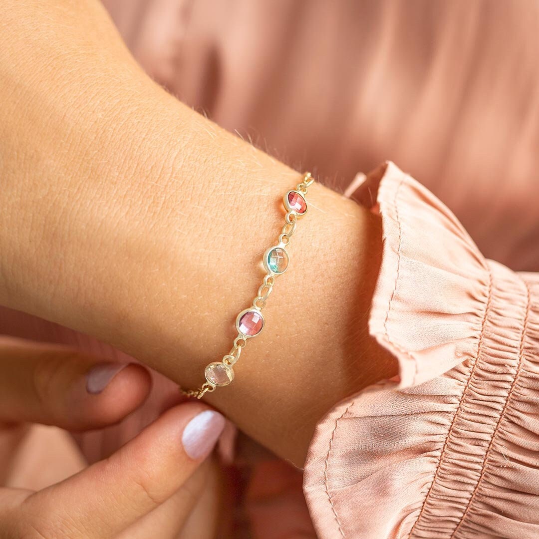 Gold Erstellen Sie Ihr Eigenes Personalisiertes Familie Birthstone Armband Kristall Geschenk Für Hochzeitsgeschenk Bloom Boutique von BloomBoutiqueUK