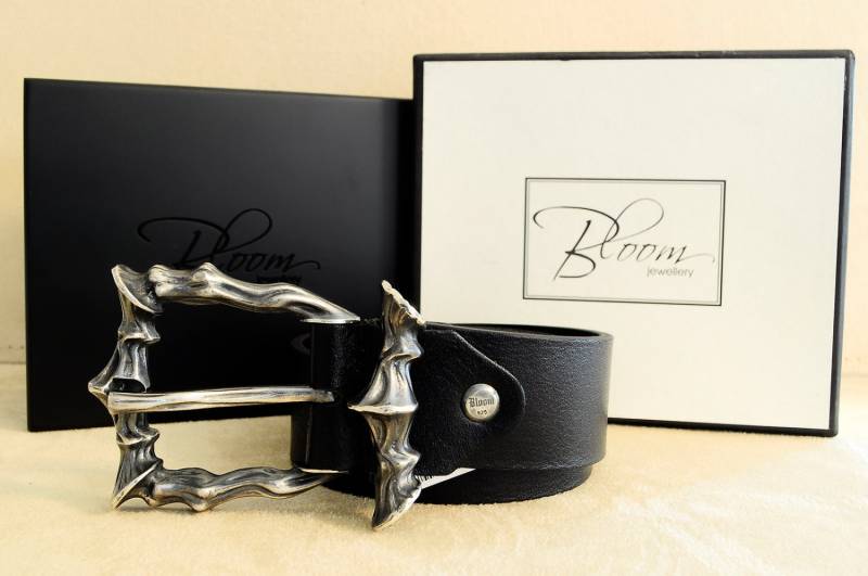 sterling Silber Schnalle Ledergürtel Schweres Solides Rindsleder, Geschenkbox von BloomDiamonds