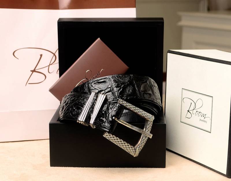 Echtledergürtel Mit Sterlingsilber-Schnalle - Geschenkbox von BloomDiamonds