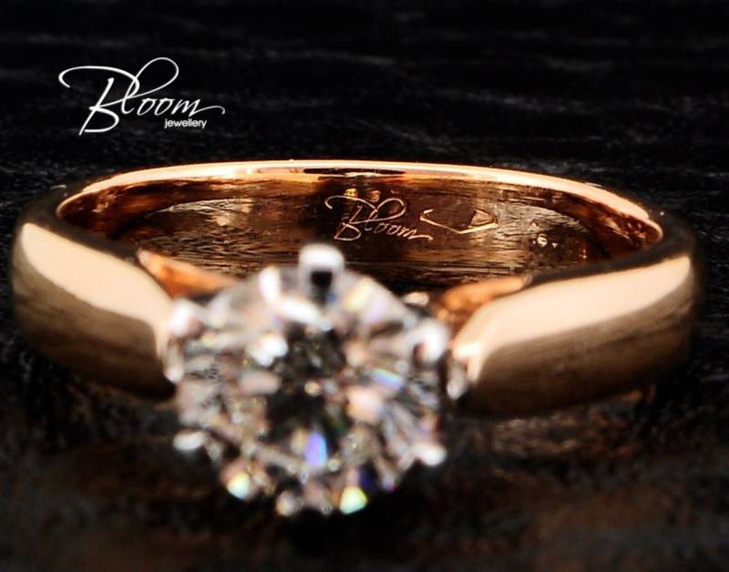 1 Karat Diamant Verlobungsring 18K Rosegold Sechs Krappenfassung von BloomDiamonds