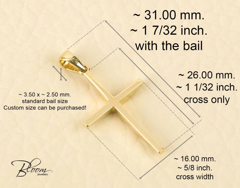 Einzigartiger Kreuz Anhänger Massiv Gold Taufe Unisex Halskette Herren Damen Bloomdiamonds von BloomDiamonds