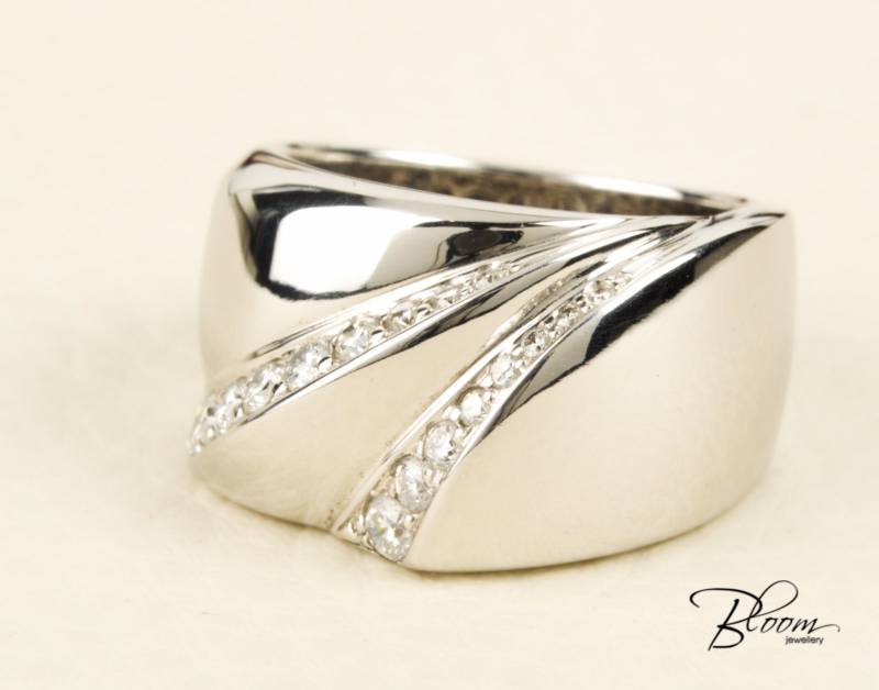 Schwerer Diamant Bandring 750Er Weißgold von BloomDiamonds