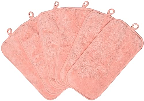 BloomSesame Abschminktuch aus Mikrofaser - Wiederverwendbar Mikrofaser Gesichtsreinigungstuch - Make-Up Entferner Tuch Orange（15x30cm 6 Stück） von BloomSesame