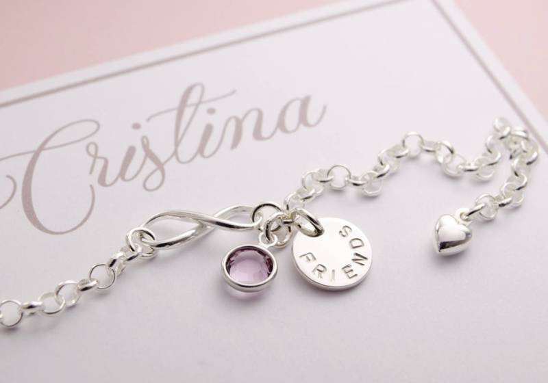 Friends Armband Infinity 925 Sterling Silber Herz Geschenk Beste Freundin Freundschaftsarmband Bloomgart von Bloomgart
