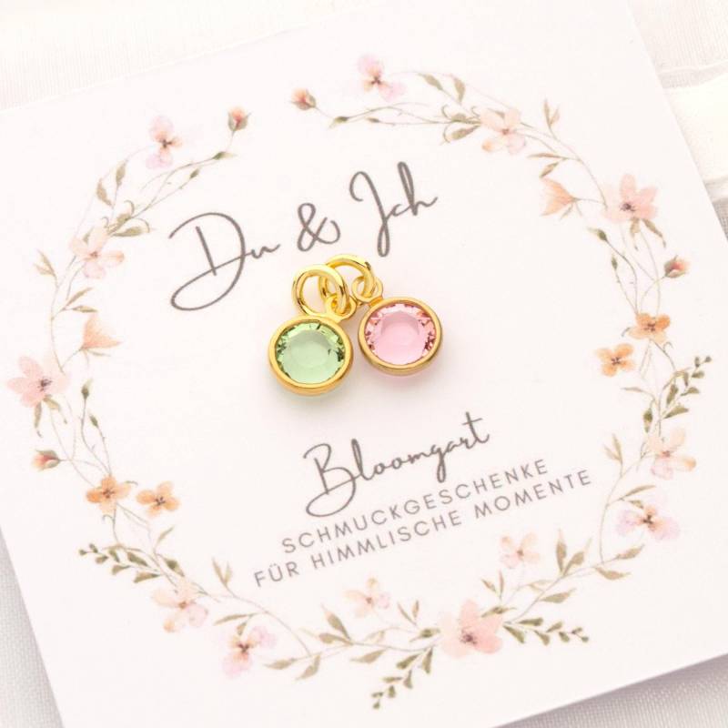 Geburtssteine, Zwei Anhänger, Zwölf Farben, Monatsstein, Kristall Anhänger Vergoldet Versilbert, Schmuck Geschenke Von Bloomgart Geburtssteine, Zwei Anhänger, Zwölf Farben, Monatsstein, Kristall Anhänger Vergoldet Versilbert, Schmuck Geschenke Von Bloomgart von Bloomgart