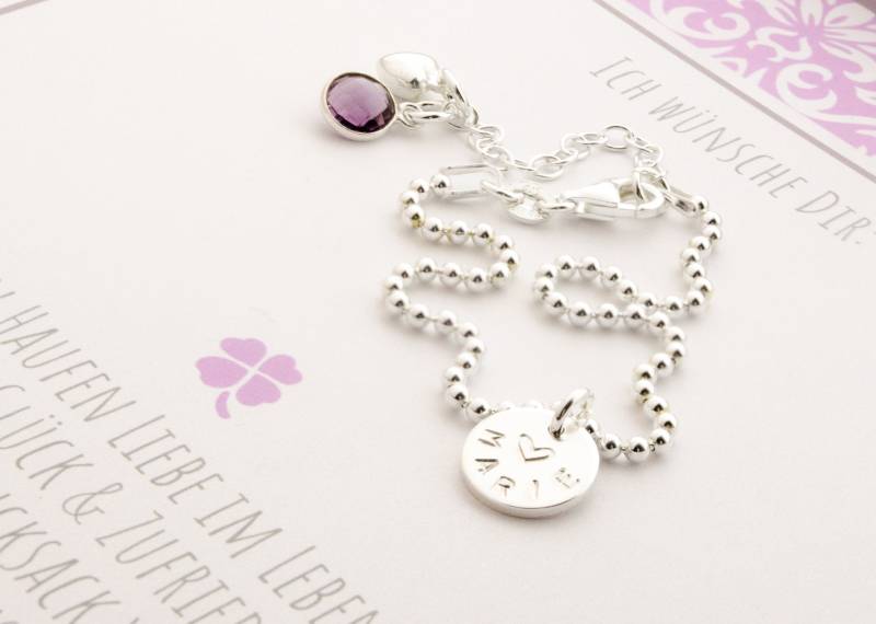 Namensarmband Mit Gravur 925 Silber Halbedelstein Armband Mit Gravur Geschenk Beste Freundin Zum Schulanfang Von Bloomgart von Bloomgart