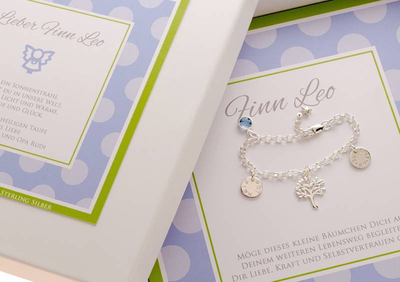 Namensarmband Mit Lebensbaum Und Gravur 925 Silber Mit Geschenkbox Geschenk Zur Geburt Taufe Kommunion Einschulung Von Bloomgart von Bloomgart