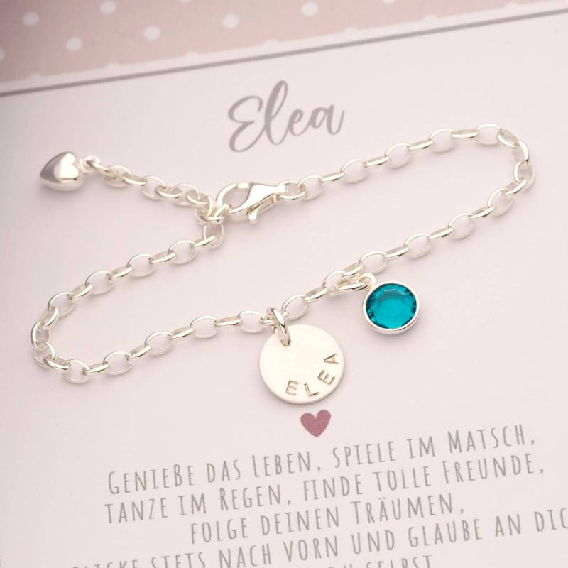 Personalisiertes Taufarmband, Namensarmband Mit Gravur Geburtsstein Herz 925 Silber, Geschenk Zur Taufe, Kommunion Bloomgart Geschenkbox Personalisiertes Taufarmband, Namensarmband Mit Gravur Geburtsstein Herz 925 Silber, Geschenk Zur Taufe, Kommunion Bloomgart Geschenkbox von Bloomgart