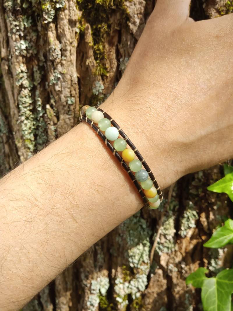 Braunes Lederarmband Für Männer, Armband Mit Natürlichen Achatperlen, Zum Schutz Des Selbstvertrauens, Wickelarmband Männer Und Frauen Braunes Lederarmband Für Männer, Armband Mit Natürlichen Achatperlen, Zum Schutz Des Selbstvertrauens, Wickelarmband Männer Und Frauen von BloominRock