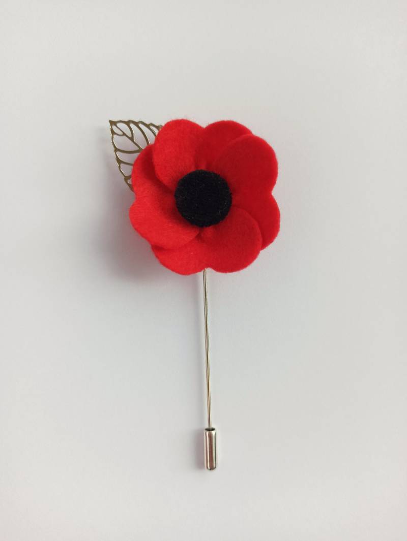 Filz Rote Anemone Blume Brosche Anstecknadel Boutonniere Handgemachte von BloomingGloryGifts