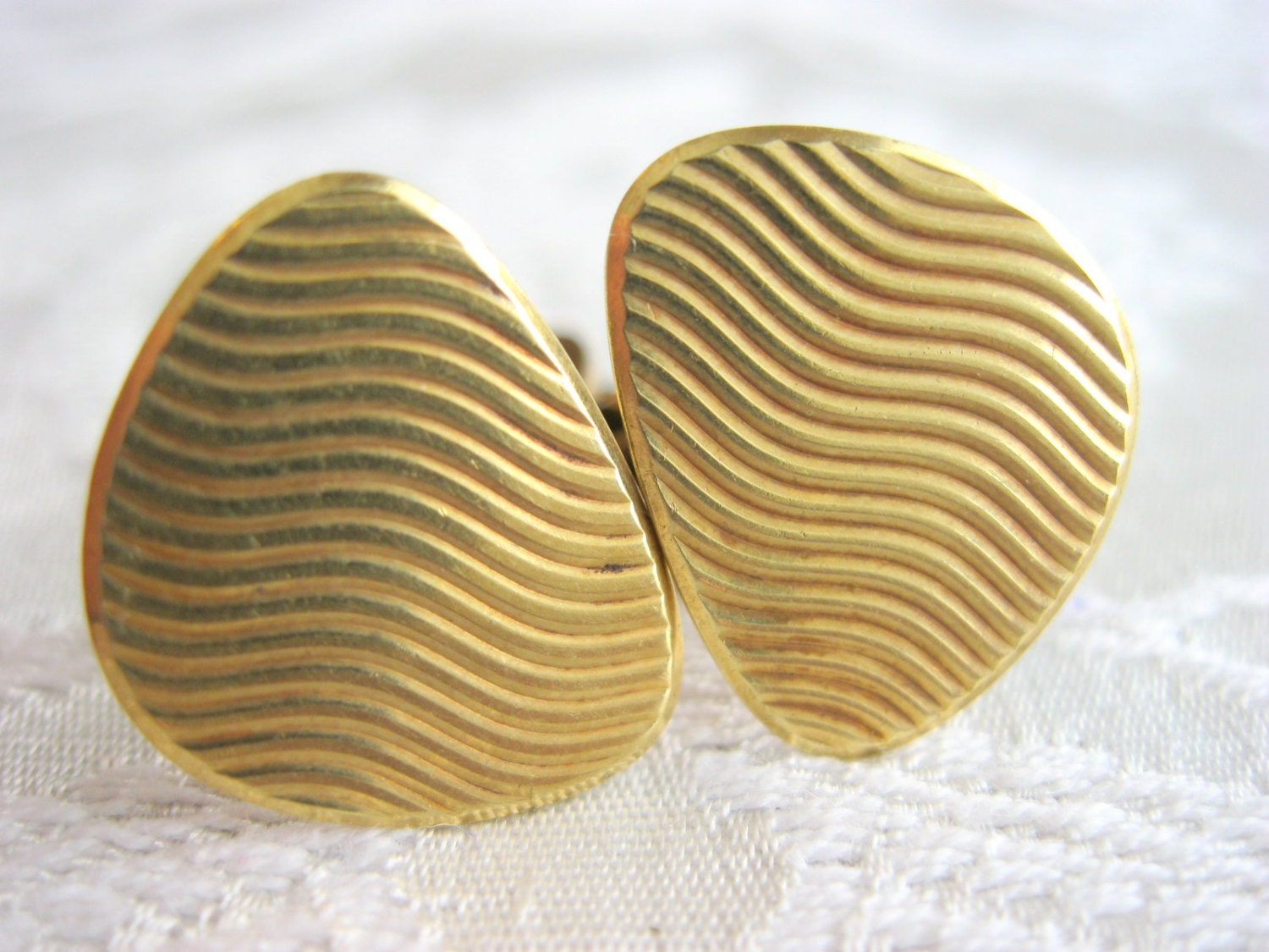 Antike 14K Gold Manschettenknöpfe, Artsy Mod Unisex Schmuck von BloomingJewels2