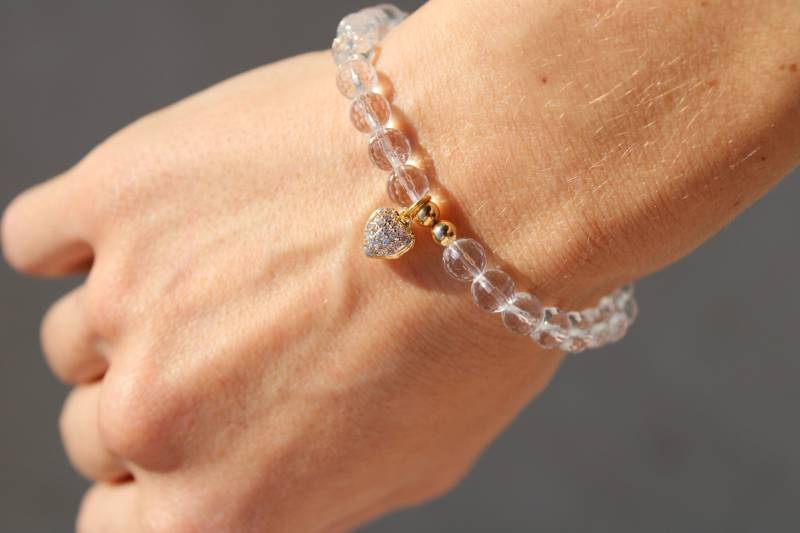Eis Tropfen Bergkristall Armband von BloomyStones