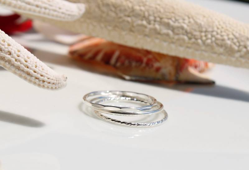 Sterling Silber Stapelringe 3 Set von BloomyStones