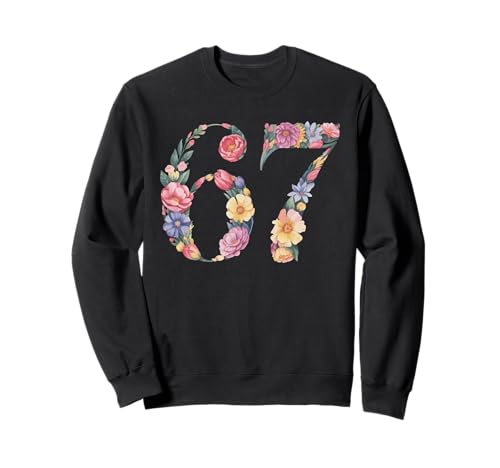Mädchen Six Seven Meme Aquarell Blumenzahl 67 Sweatshirt Mädchen Six Seven Meme Aquarell Blumenzahl 67 Sweatshirt von Blossom Age Art Six Seven Meme Floral