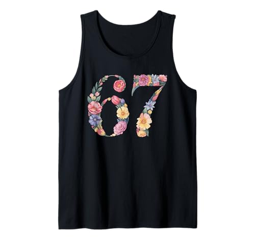 Mädchen Six Seven Meme Aquarell Blumenzahl 67 Tank Top Mädchen Six Seven Meme Aquarell Blumenzahl 67 Tank Top von Blossom Age Art Six Seven Meme Floral