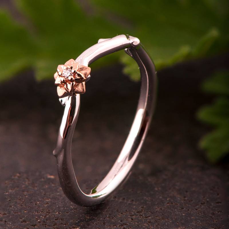 Zweig Und Blume Diamant Ehering von BlossomAndSuch