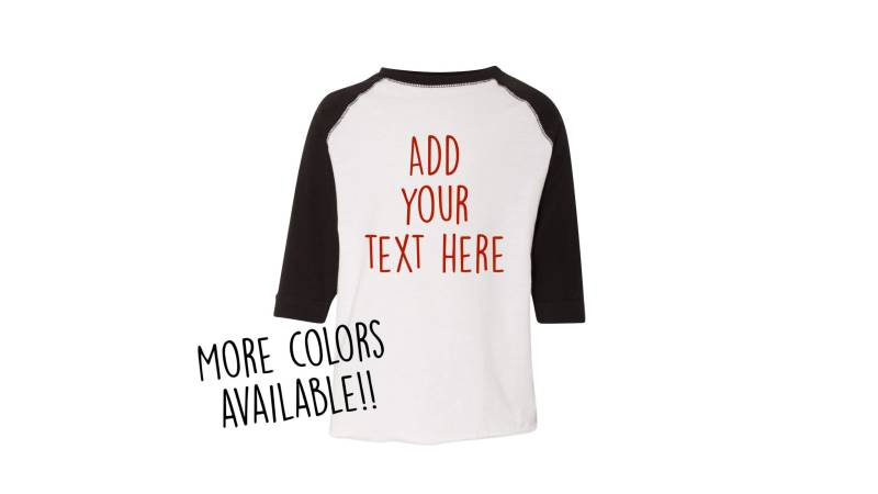 Custom Text Kinder Raglan T-Shirt Baseball Benutzerdefinierte Unisex Raglan Jugend Personalisiertes Shirt Viele Farben Entwerfen Sie Ihren Eigenen von BlossomButtercupShop