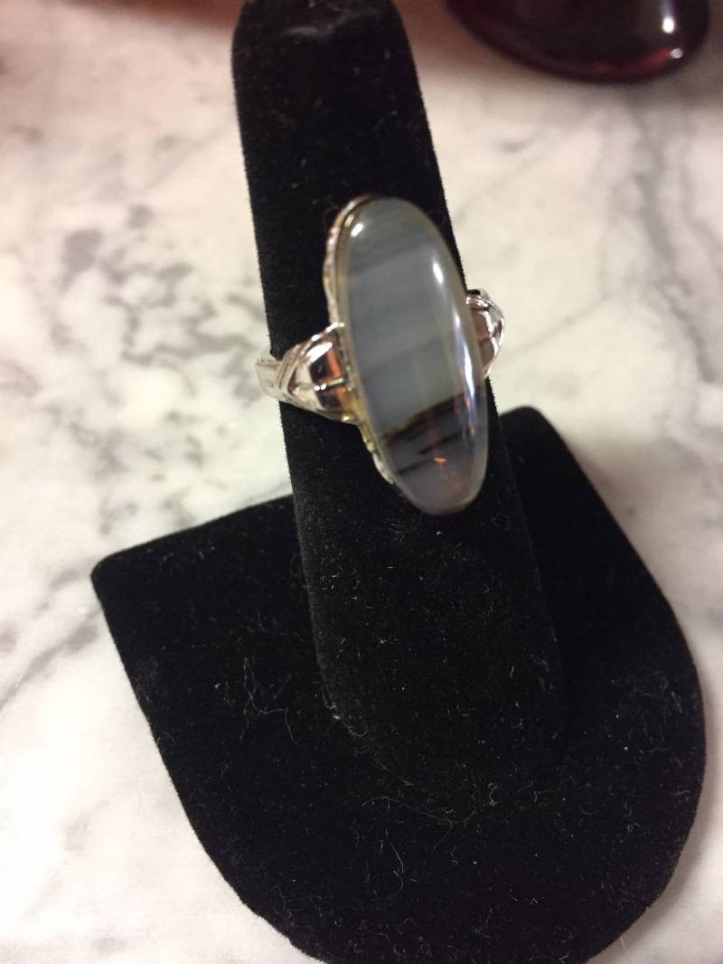 Moos-Dendriten Achat Und Sterling Silber Ring Bands Clark Coombs Antique Size 5 Moos-Dendriten Achat Und Sterling Silber Ring Bands Clark Coombs Antique Size 5 von BlossomsAntiques