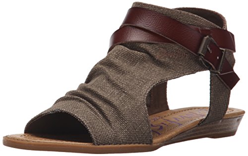 Blowfish Malibu Damen Balla Core Keilsandale, Brown Rancher Canvas/Whiskey Dyecut, 42.5 EU von Blowfish Malibu