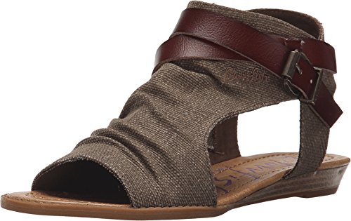 Blowfish Malibu Damen Balla Keilsandale, Brown Rancher Canvas/Whiskey Dyecut, 38 EU von Blowfish Malibu