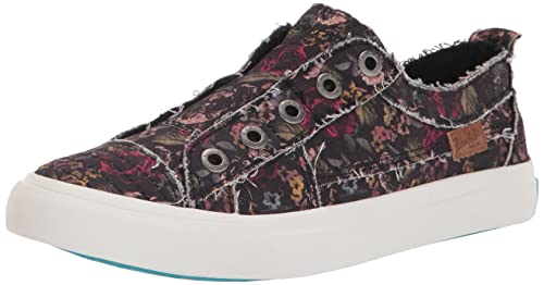 Blowfish Malibu Damen Play Sneaker, Leinwanddruck mit Blumenmuster, Schwarz, 37.5 EU von Blowfish Malibu