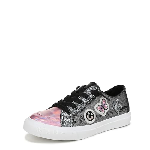 Blowfish Malibu Pebble 3-K-Sneaker für Mädchen, Schwarz/Rosa Kunstleder, 1 Little Kid von Blowfish Malibu