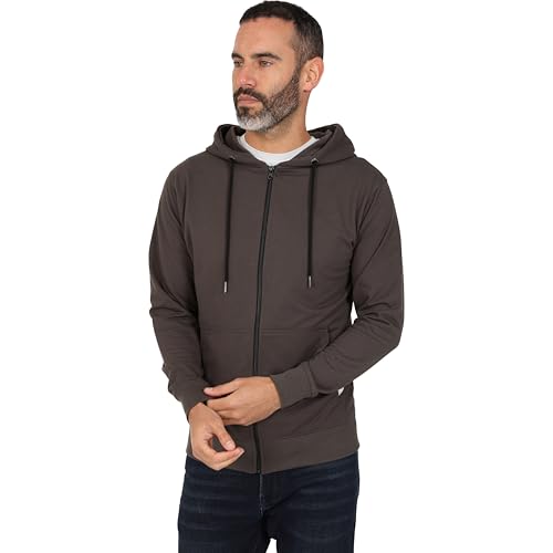 Blu Apparel Herren-Kapuzenpullover mit durchgehendem Reißverschluss, mittelschwer, weiche Haptik, Freizeitkleidung, anthrazit, XXL von Blu Apparel