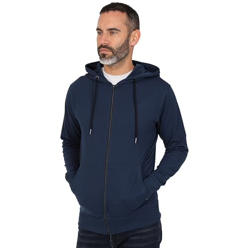 Blu Apparel Herren-Kapuzenpullover mit durchgehendem Reißverschluss, mittelschwer, weiche Haptik, Freizeitkleidung, navy, XXL von Blu Apparel