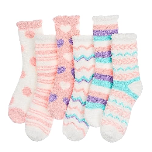 Blu Ninfee Kuschelsocken Damen Flauschige Kuschel Socken 6 Paar, Dicke Weiche Bettsocken Schlafsocken Mädchen, Warm Winter Flauschsocken Kuschelige Socken von Blu Ninfee