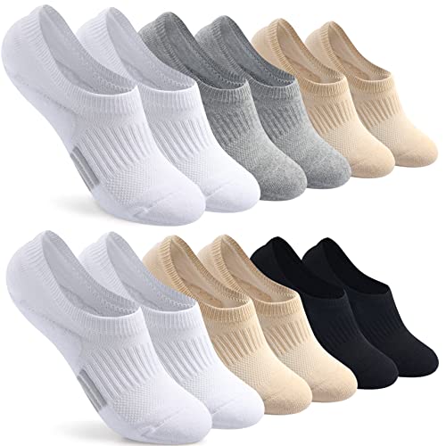 Blu Ninfee Sneaker Socken Damen 39-42 35-38, Gepolsterte Füsslinge Füßlinge Sneakersocken Herren 6 Paar, Atmungsaktive Sportsocken Laufsocken Rutschfest mit Silikonpad von Blu Ninfee